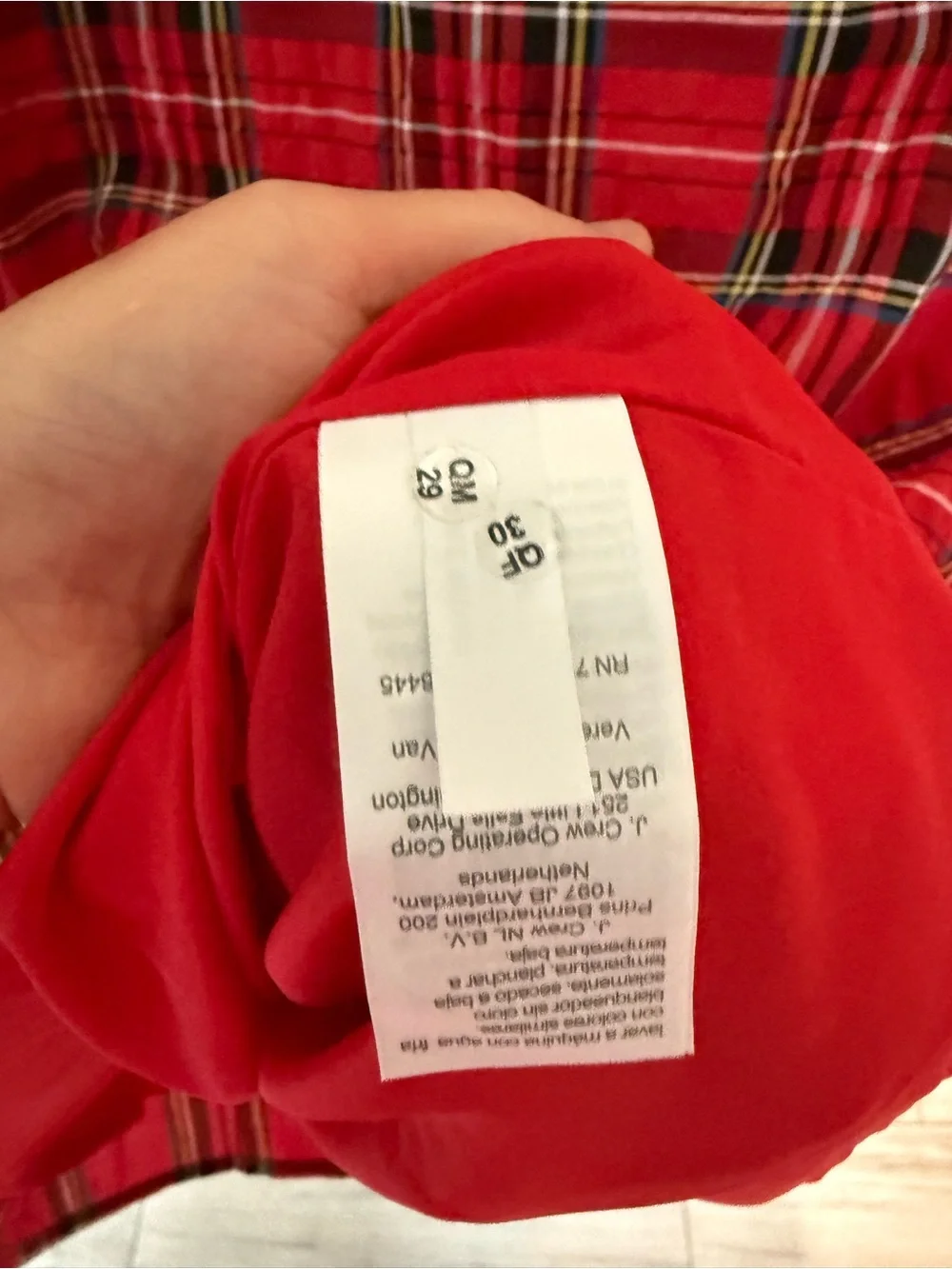 J.CREW PUFFED SLEEVE RED TARTAN DRESS — SIZE M, NWT